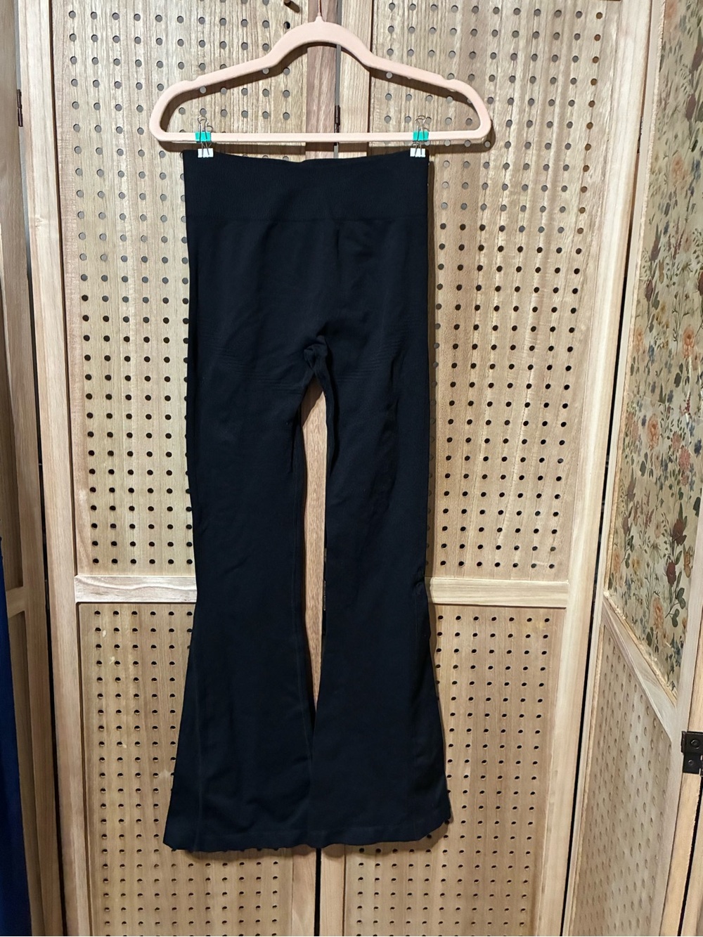 High-Rise Black Flared Leggings for Women Size M